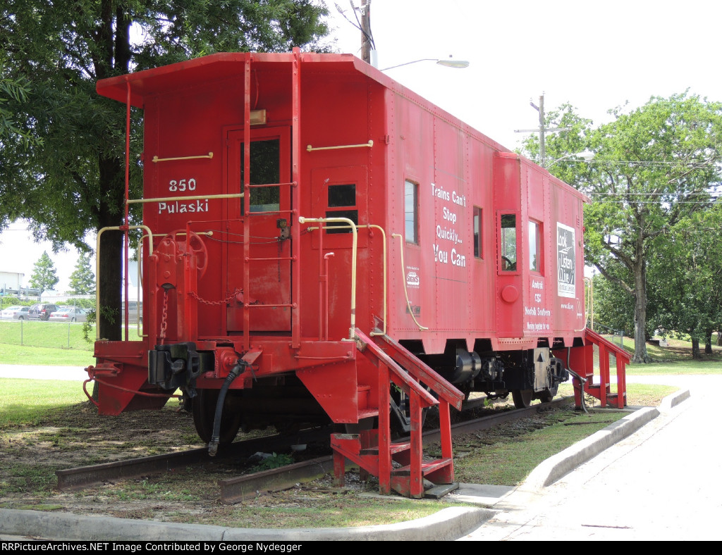 SP 1584 Caboose on display at the AMTRAK Station